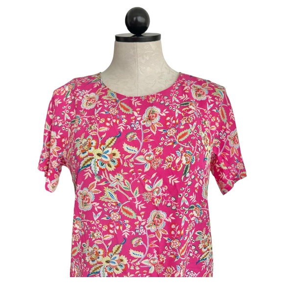 Rose & Olive Pink Floral Blouse Short Sleeve Size XS - Picture 2 of 15